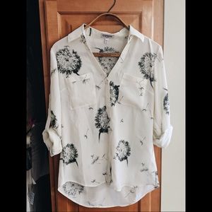 Express- Slim Fit Dandelion Print Portofino Shirt